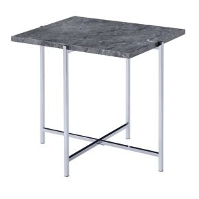 ACME 83937 ACME 83937 Adelae - End Table - Faux Marble Top & Chrome