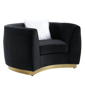 ACME LV01047 Achelle - Chair With Pillow - Black Velvet