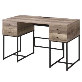 ACME 92640 Desirre - Writing Desk With USB - Rustic Oak & Black