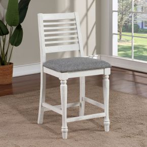 Furniture of America FOA3908PC-2PK Calabria - Counter Height Chair (Set of 2) - Antique White / Gray