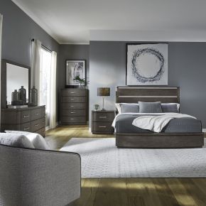 Liberty Furniture 732-BR-KPBDMCN Liberty Furniture 732-BR-KPBDMCN Cascade Falls - 5 Piece Bedroom Set (King Panel Bed, Dresser & Mirror, Chest, Nightstand) - Satin Espresso