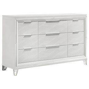 Coaster Fine Furniture 224963 Marmore - 9-Drawer Dresser Cabinet - White