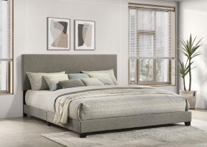 Coaster Fine Furniture 300851KE Dorian - Fabric Upholstered Eastern King Panel Bed - Taupe