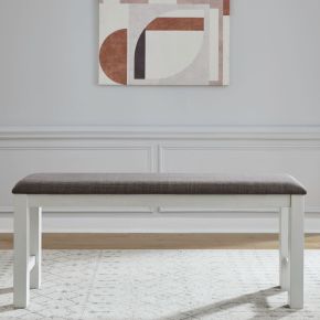 Liberty Furniture 182-B900124 Brook Bay - Upholstered Counter Bench - Textured White / Carbon Gray