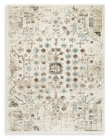 Signature Design by Ashley® R407071 Jossler - 8' x 10' Rug - Ivory / Brown / Teal