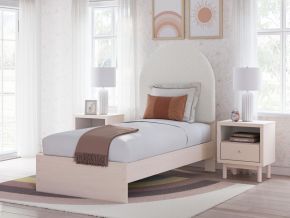Signature Design by Ashley® B1323B8 Wistenpine - Twin Upholstered Panel Bed - Blush