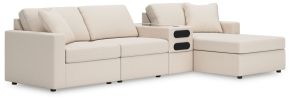 Signature Design by Ashley® 92103S37 Modmax - 4-Piece Sectional With Raf Corner Chaise And Audio Console - Oyster
