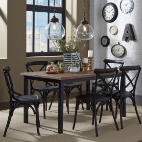 Liberty Furniture 179-CD-7RLS Vintage Series - 7 Piece Rectangular Table Set (X Back Side Chairs) - Black
