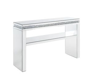 ACME 90675 Noralie - Accent Table - Mirrored & Faux Diamonds - 32"
