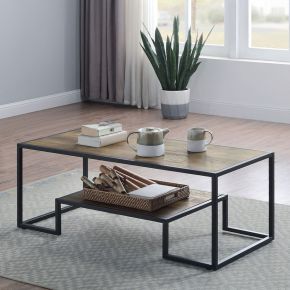 ACME LV00324 Idella - Coffee Table - Rustic Oak & Black