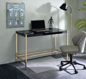 ACME OF00021 Midriaks - Writing Desk - Black & Gold Finish