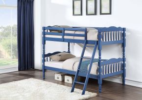 ACME BD00865 Homestead - Twin Over Twin Bunk Bed - Dark Blue Finish