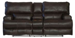 Catnapper 4589-1283/09-3083/09 Wembley - Italian Leather Match Lay Flat Reclining Console Loveseat - Chocolate