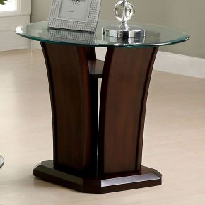 Furniture of America CM4104E-PK Manhattan - End Table - Brown Cherry