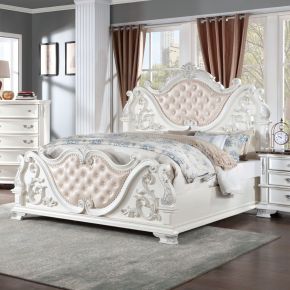 Furniture of America CM7478WH-EK-BED Esparanza - King Bed - Pearl White