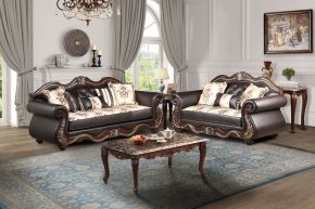 New Classic 23-U1754-SL Maximus - 2 Piece Sofa & Loveseat - Dark Brown