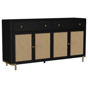 Coaster Fine Furniture 108935BLK Arini - 2-Drawer Cane Door Dining Sideboard Server - Black