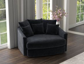 Jackson 71009-1400/08 Matty - Round Accent Cuddle Chaise - Ebony