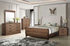 New Classic 00-B1828-16N Coventry Hall - 6/6 King 6 Piece Bedroom Set (Bed, Dresser, Mirror, Chest, 2 Nightstands) - Brown