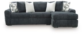 Signature Design by Ashley® 98105S3 Midnight-Madness - 2-Piece Sectional Sofa With RAF Corner Chaise - Gunmetal