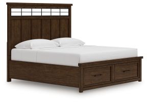 Ashley Furniture B849B4 Taffenbrook - King Panel Storage Bed - Medium Brown