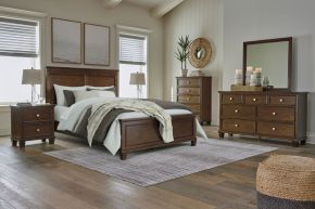 Signature Design by Ashley® B685/31/36/57/54/97/92(2) Danabrin - Brown - 7 Pc. - Dresser, Mirror, Queen Panel Bed, 2 Nightstands