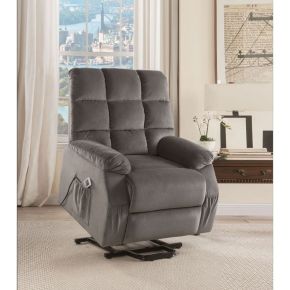ACME 59263 Ipompea - Recliner With Power Lift & Massage - Gray Velvet