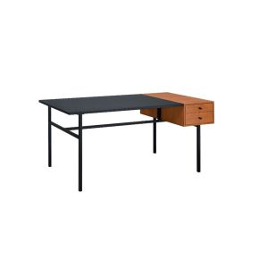 ACME 92675 Oaken - Executive Writing Desk - Honey Oak & Black