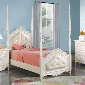 ACME BD02487T Pearl - Twin Bed - Pearl White
