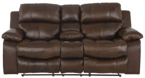 Jackson Furniture Industries 4999-1268/09-3068/09 Positano - Top Grain Italian Leather Reclining Console Loveseat - Cocoa