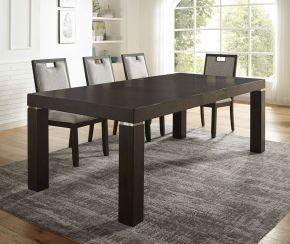 Furniture of America CM3784T Caterina - Dining Table With X Leaf - Dark Walnut / Beige