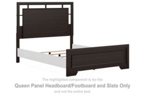 Signature Design by Ashley® B441-81 Covetown - Queen Panel Headboard/Footboard and Slats - Dark Brown