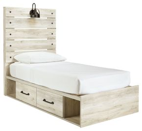 Ashley Furniture B192B13 Ashley Furniture B192B13 Cambeck - Twin Panel Bed With Side Storage Drawers - Whitewash
