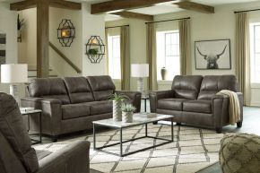 Signature Design by Ashley® 94002/38/35/25 Navi - 3 Pc. - Sofa, Loveseat, Rocker Recliner - Smoke