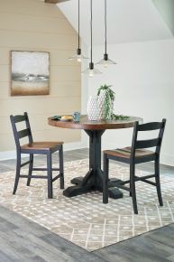 Signature Design by Ashley® D546/23T/23B/724 Valebeck - 4 Pc. - Counter Height Dining Table, 2 Barstools - Multi