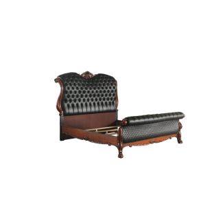 ACME 28230Q Dresden - Queen Bed - Synthetic Leather & Cherry Oak