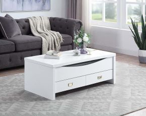 ACME LV00885 Ramiel - Coffee Table - High Gloss White Finish