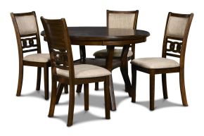 New Classic D1701-50S-CHY New Classic D1701-50S-CHY Gia - 5 Piece Round Dining Set - Cherry