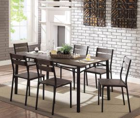 Furniture of America CM3920T-7PK Westport - 7 Piece Dining Table Set - Antique Brown / Black