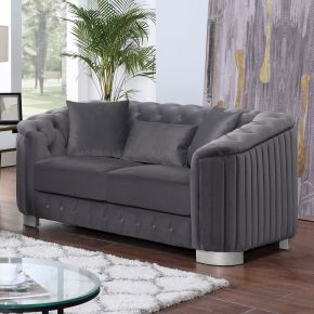 Furniture of America FOA6475DG-LV-PK Castellon - Loveseat - Dark Gray