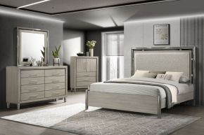 New Classic 00-B1248-34C Lennox - 5/0 Queen 4 Piece Bedroom Set (Bed, Dresser, Mirror, Chest) - Gray / Silver