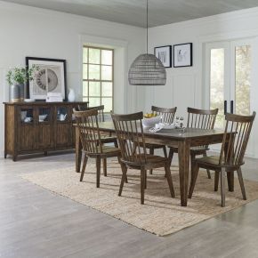 Liberty Furniture 826-CD-7RLS Midland Falls - 7 Piece Rectangular Table Set - Brown