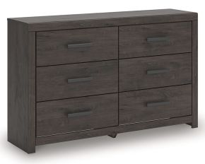 Signature Design by Ashley® B3789-31 Prendonea - Six Drawer Dresser - Charcoal