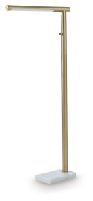 Ashley Furniture L206121 Santiford - Metal Floor Lamp - Gold Finish / White