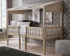 Signature Design by Ashley® B081/362P/362R Wrenalyn - White / Brown / Beige - Twin Loft Bed With Roof Panels