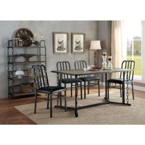 ACME 71995 Jodie - Dining Table - Rustic Oak & Antique Black