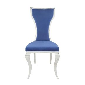 ACME DN01192 Azriel - Side Chair (Set of 2) - Blue Velvet & Mirroed Silver