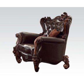 ACME 52122 Versailles - Chair - Two Tone Dark Brown PU & Cherry Oak