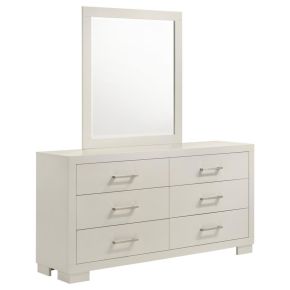 CoasterEssence 202993M Jessica - 6-Drawer Dresser With Mirror - Cream White