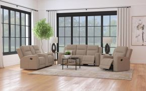 Coaster Fine Furniture 610281-S3 Brentwood - 3 Piece Upholstered Reclining Sofa Set - Taupe